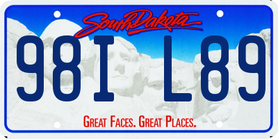 SD license plate 98IL89