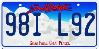 SD license plate 98IL92