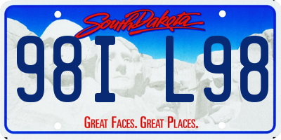 SD license plate 98IL98