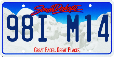 SD license plate 98IM14