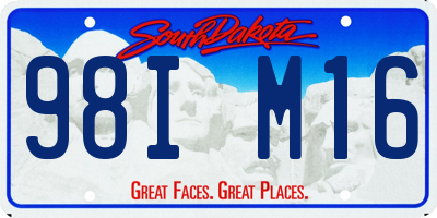 SD license plate 98IM16