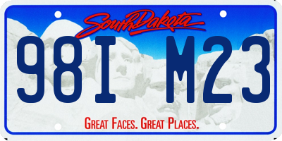 SD license plate 98IM23