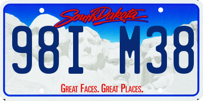 SD license plate 98IM38