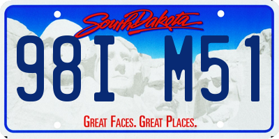 SD license plate 98IM51