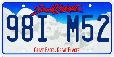 SD license plate 98IM52