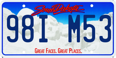 SD license plate 98IM53