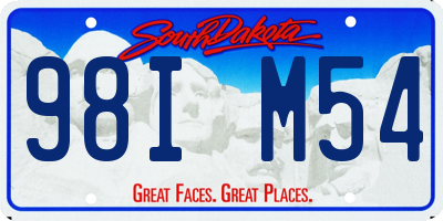 SD license plate 98IM54