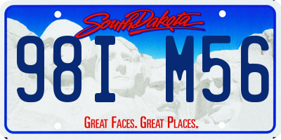 SD license plate 98IM56