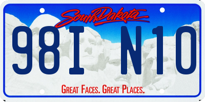 SD license plate 98IN10