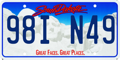 SD license plate 98IN49