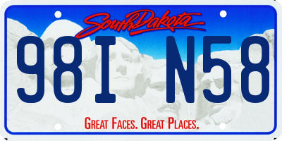 SD license plate 98IN58
