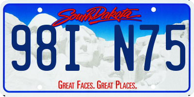 SD license plate 98IN75