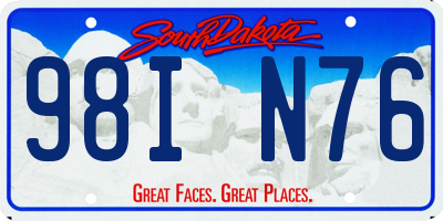 SD license plate 98IN76