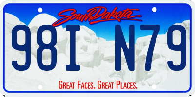 SD license plate 98IN79