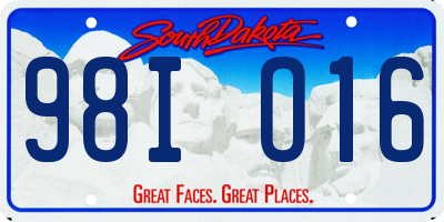 SD license plate 98IO16
