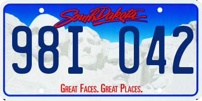 SD license plate 98IO42