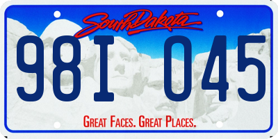 SD license plate 98IO45