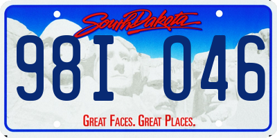 SD license plate 98IO46