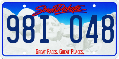 SD license plate 98IO48