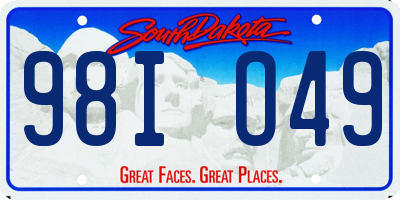 SD license plate 98IO49