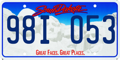 SD license plate 98IO53