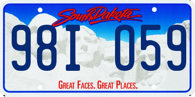 SD license plate 98IO59