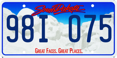 SD license plate 98IO75