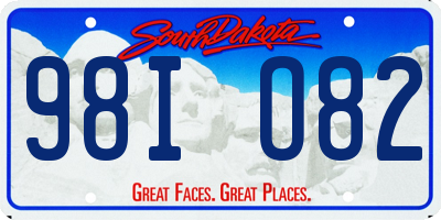 SD license plate 98IO82