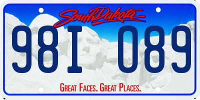 SD license plate 98IO89