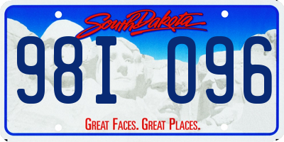 SD license plate 98IO96