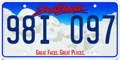 SD license plate 98IO97
