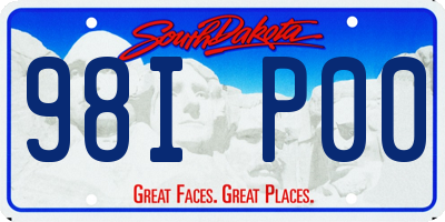 SD license plate 98IP00