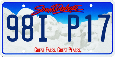 SD license plate 98IP17