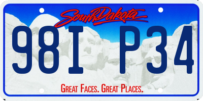 SD license plate 98IP34