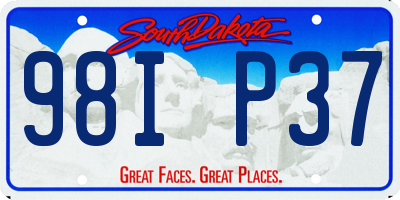 SD license plate 98IP37