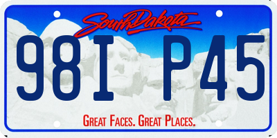 SD license plate 98IP45