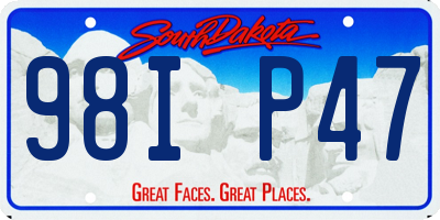 SD license plate 98IP47