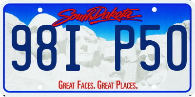 SD license plate 98IP50