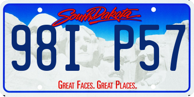 SD license plate 98IP57