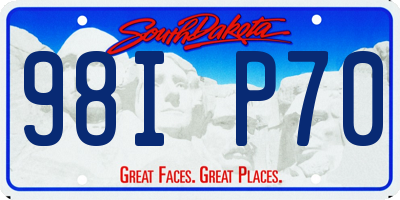 SD license plate 98IP70