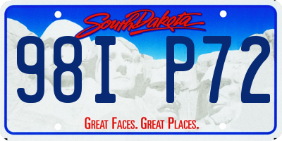 SD license plate 98IP72