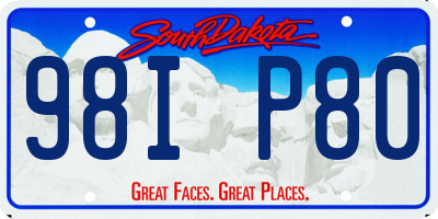 SD license plate 98IP80