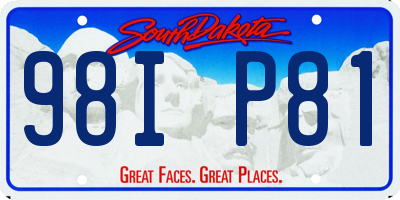 SD license plate 98IP81