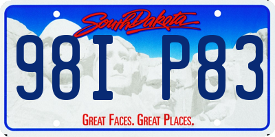 SD license plate 98IP83