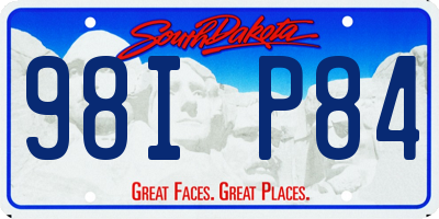 SD license plate 98IP84