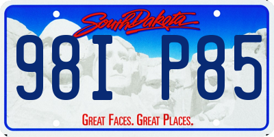 SD license plate 98IP85