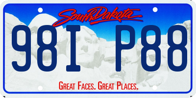 SD license plate 98IP88