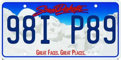 SD license plate 98IP89