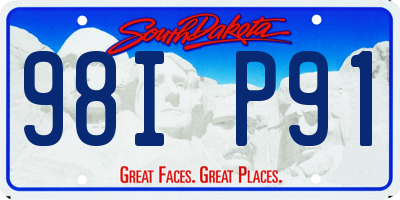 SD license plate 98IP91