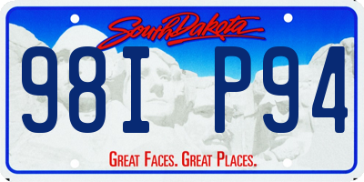 SD license plate 98IP94